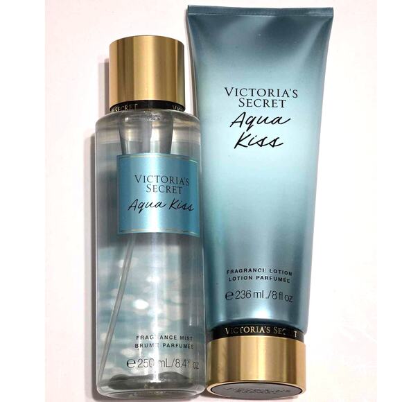 VS Victoria's Secret Aqua Kiss Fragrance Body Lotion and Mist Set NEW - Picture 3 of 6